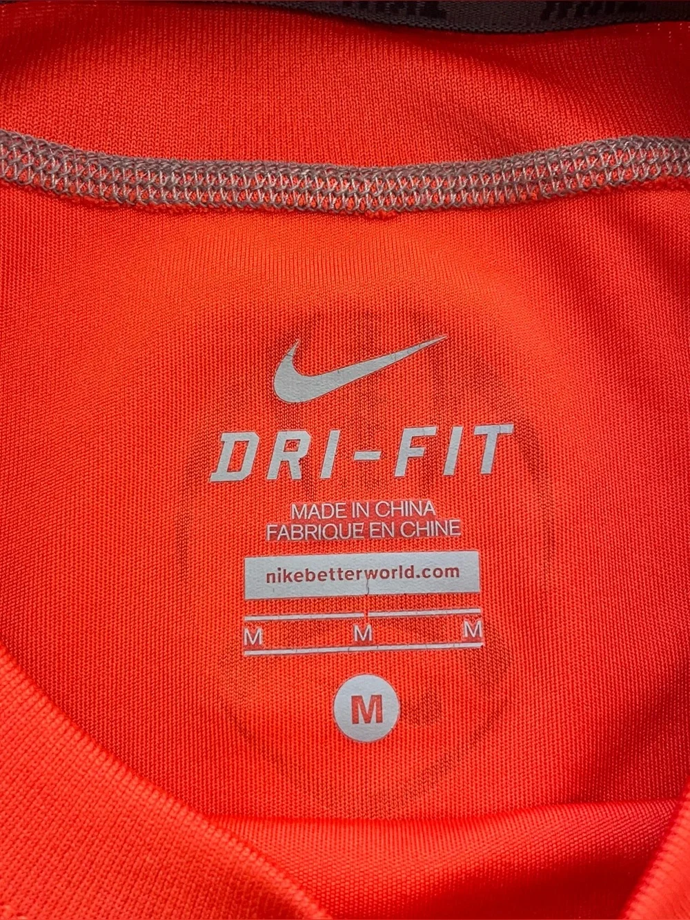 Nike Dri-FIT Football Shirt Youth M Orange Gray Boys Athletic Training Tee